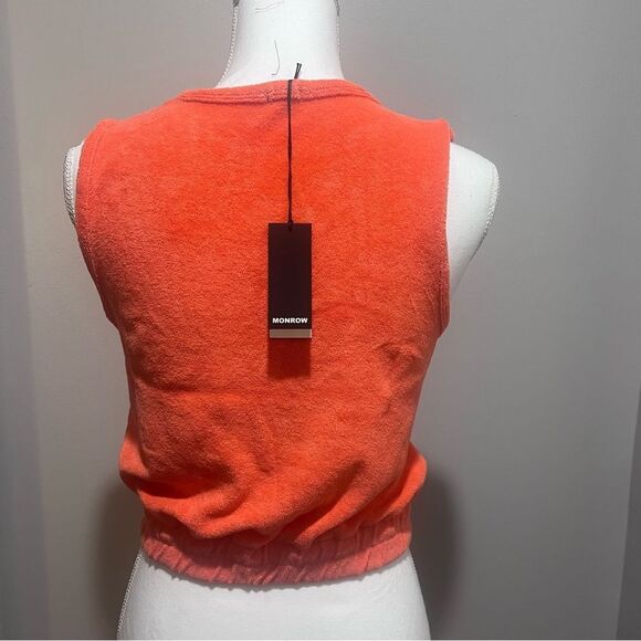 NWT Monrow women's Terry cloth Georgia Peach sleeveless tank top size xxs - Picture 7 of 11